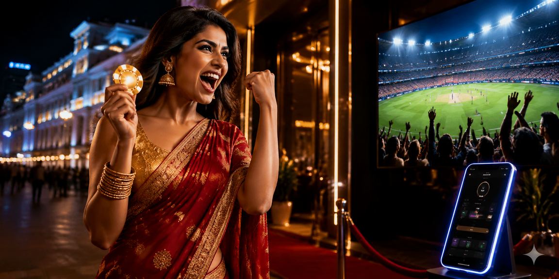 Indian cricket fans cheering at stadium